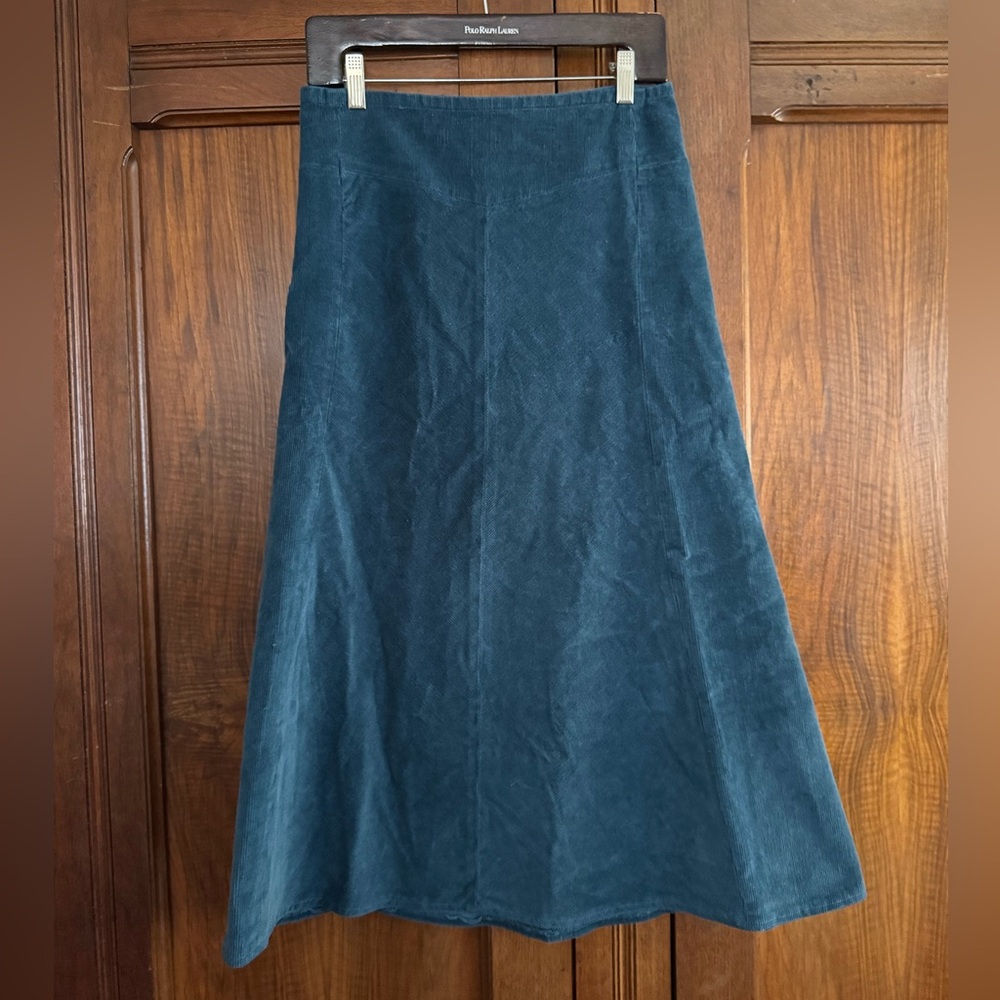 Tulle Teal Corduroy Maxi Skirt